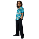 Santa Cruz Youth Stamped Opus SS Shirt in Teal Woodcut Camo, verkrijgbaar bij Revert 95 Haarlem