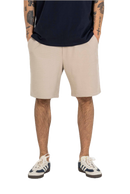 Reell Reflex Easy Short in Beige Textured, relaxed fit short met subtiele textuurstructuur en elastische tailleband, verkrijgbaar bij Revert 95 Haarlem
