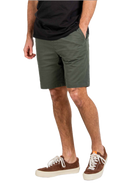 Reell Reflex Easy Short in Khaki Textured, relaxed fit short met subtiele textuurstructuur en elastische tailleband, verkrijgbaar bij Revert 95 Haarlem