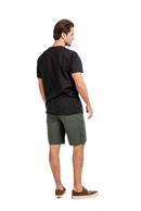 Reell Reflex Easy Short in Khaki Textured, relaxed fit short met subtiele textuurstructuur en elastische tailleband, verkrijgbaar bij Revert 95 Haarlem