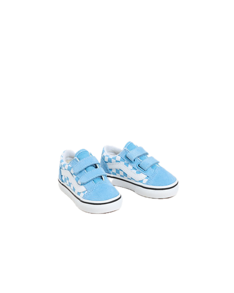 Koop de Vans Old Skool Velcro Checkerboard Light Blue Kids 1 tm 4 jaar veilig en snel bij Revert 95 online of kom hem checken in de winkel in Haarlem.