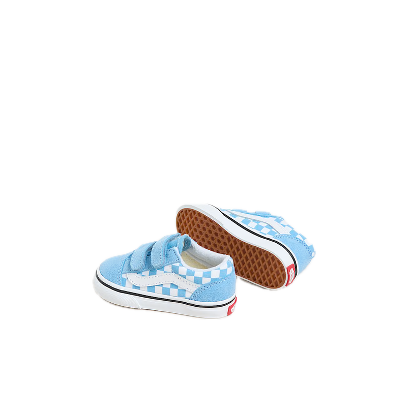 Koop de Vans Old Skool Velcro Checkerboard Light Blue Kids 1 tm 4 jaar veilig en snel bij Revert 95 online of kom hem checken in de winkel in Haarlem.