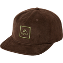 RVCA Freeman Cord Snapback, corduroy 6-panel cap met RVCA VA embroidery en platte klep, one size, verkrijgbaar bij Revert 95 Haarlem
