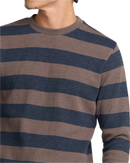 RVCA Dayshift Thermal Stripe Longsleeve in de kleur Mocha, verkrijgbaar bij Revert 95 Haarlem