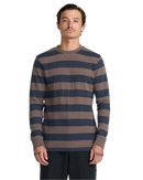 RVCA Dayshift Thermal Stripe Longsleeve in de kleur Mocha, verkrijgbaar bij Revert 95 Haarlem