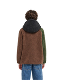 Element Wolfe Sherpa Jacket Kids Multi, gerecyclede sherpa fleece jas met vaste capuchon en volledige ritssluiting, kindermaten XS/8-XL/16, verkrijgbaar bij Revert 95 Haarlem