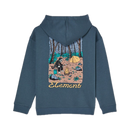 Element x Floor Marshmallo Hoodie Kids Dark Slate, gerecyclede French terry hoodie met kangoeroezak en print op voor- en achterkant van Floor Van Het Nederend, kindermaten XS/8-XL/16, verkrijgbaar bij Revert 95 Haarlem
