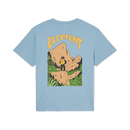 Element x Floor Summit SS Tee Kids Faded Denim, kinder t-shirt van organic cotton met illustratie van Floor Van Het Nederend, kindermaten XS/8-XL/16, verkrijgbaar bij Revert 95 Haarlem