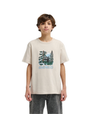 Element x Floor Watching SS Tee Kids Oat Milk, kinder t-shirt van organic cotton met illustratie van Floor Van Het Nederend, kindermaten XS/8-XL/16, verkrijgbaar bij Revert 95 Haarlem