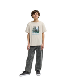 Element x Floor Watching SS Tee Kids Oat Milk, kinder t-shirt van organic cotton met illustratie van Floor Van Het Nederend, kindermaten XS/8-XL/16, verkrijgbaar bij Revert 95 Haarlem