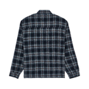 Element Fuzzy Check Zip Overshirt Brushed Plaid Dark Slate, wolmix overshirt van 80% gerecycled polyester en 20% wol met dubbele rits, twee voorzakken en zijnaadzakken, verkrijgbaar bij Revert 95 Haarlem
