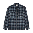 Element Fuzzy Check Zip Overshirt Brushed Plaid Dark Slate, wolmix overshirt van 80% gerecycled polyester en 20% wol met dubbele rits, twee voorzakken en zijnaadzakken, verkrijgbaar bij Revert 95 Haarlem