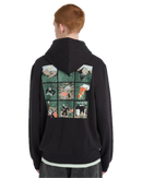 Element Picnic Hoodie in Off Black, regular fit fleece hoodie met comic-stijl negenluik graphic op de rug en geborduurd detail op de borst, verkrijgbaar bij Revert 95 Haarlem
