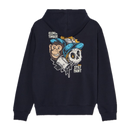 Element x Timber! Flow Pullover Hoodie Flint Black, gerecyclede French terry hoodie met kangoeroezak en print op voor- en achterkant, maten S-XL, verkrijgbaar bij Revert 95 Haarlem