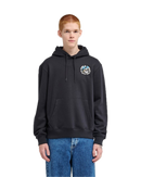 Element x Timber! Flow Pullover Hoodie Flint Black, gerecyclede French terry hoodie met kangoeroezak en print op voor- en achterkant, maten S-XL, verkrijgbaar bij Revert 95 Haarlem