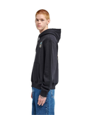 Element x Timber! Flow Pullover Hoodie Flint Black, gerecyclede French terry hoodie met kangoeroezak en print op voor- en achterkant, maten S-XL, verkrijgbaar bij Revert 95 Haarlem