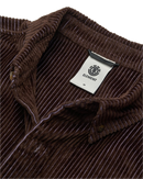 Element Relax Bi Color Cord LS Shirt Brown, langemouwen corduroy overhemd van organic cotton met tweekleurig detail, relax fit, verkrijgbaar bij Revert 95 Haarlem