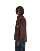 Element Relax Bi Color Cord LS Shirt Brown, langemouwen corduroy overhemd van organic cotton met tweekleurig detail, relax fit, verkrijgbaar bij Revert 95 Haarlem