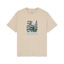 Element x Floor Watching SS Tee Oat Milk, T-shirt van 100% biologisch katoen met puffdruk illustratie van Floor Van Het Nederend op voor- en achterkant, relaxed fit, maten XS-XL, verkrijgbaar bij Revert 95 Haarlem