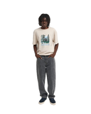 Element x Floor Watching SS Tee Oat Milk, T-shirt van 100% biologisch katoen met puffdruk illustratie van Floor Van Het Nederend op voor- en achterkant, relaxed fit, maten XS-XL, verkrijgbaar bij Revert 95 Haarlem