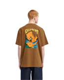 Element x Floor Summit SS Tee Sepia, T-shirt van 100% biologisch katoen met puffdruk illustratie van Floor Van Het Nederend op de voorkant, 92 fit, maten XS-XL, verkrijgbaar bij Revert 95 Haarlem