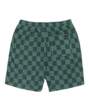 RVCA Antonia Figueiredo Checker Short in Beechnut, sponge materiaal met checker patroon elastische taille en intern koord lengte 18 inch, bijpassende short bij de Checker Sponge Shirt uit de RVCA x Antonia Figueiredo 2026 capsule, verkrijgbaar bij Revert 95 Haarlem