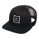 RVCA VA All The Way Trucker Cap Black, trucker cap met gebogen klep en verstelbare snapback sluiting, one size, verkrijgbaar bij Revert 95 Haarlem
