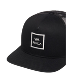 RVCA VA All The Way Trucker Cap Black, trucker cap met gebogen klep en verstelbare snapback sluiting, one size, verkrijgbaar bij Revert 95 Haarlem
