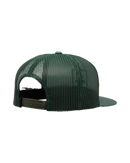 RVCA VA All The Way Trucker Cap Balsam Green, trucker cap met gebogen klep en verstelbare snapback sluiting, one size, verkrijgbaar bij Revert 95 Haarlem