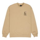 RVCA Burner Crew crewneck sweater in Khaki met Tijuana Panthers graphic voor en achter, verkrijgbaar bij Revert 95 Haarlem