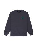 RVCA Sanctum Crew Sweater Blue, crewneck sweatshirt met Sanctum graphic, regular fit, verkrijgbaar bij Revert 95 Haarlem
