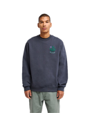 RVCA Sanctum Crew Sweater Blue, crewneck sweatshirt met Sanctum graphic, regular fit, verkrijgbaar bij Revert 95 Haarlem
