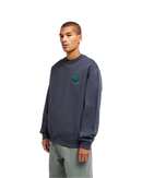RVCA Sanctum Crew Sweater Blue, crewneck sweatshirt met Sanctum graphic, regular fit, verkrijgbaar bij Revert 95 Haarlem
