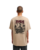 RVCA Cobra Empire SS Tee Khaki, t-shirt van 100% organic cotton met screen printed graphic, regular fit, verkrijgbaar bij Revert 95 Haarlem
