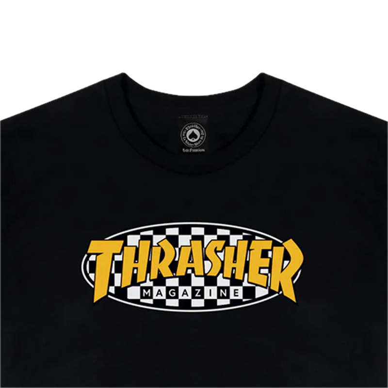 Thrasher Checkered Oval T-shirt – katoenen T-shirt met geborduurd Thrasher Checkered Oval-logo