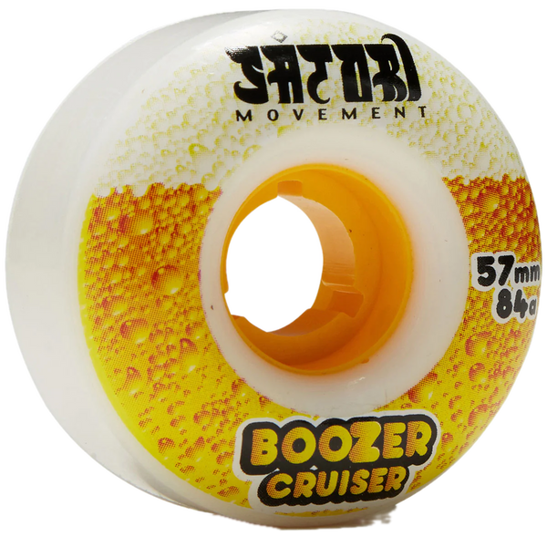 Satori Wheels Boozer Cruiser Wheels 84A – 57 mm zachte cruiserwielen van urethaan met Satori Boozer-design voor soepele ritten