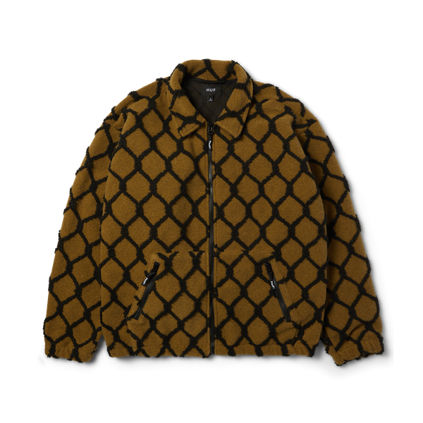 HUF Breakthrough High Pile Jacket black/multi fleece jas met graphic design en ritssluiting