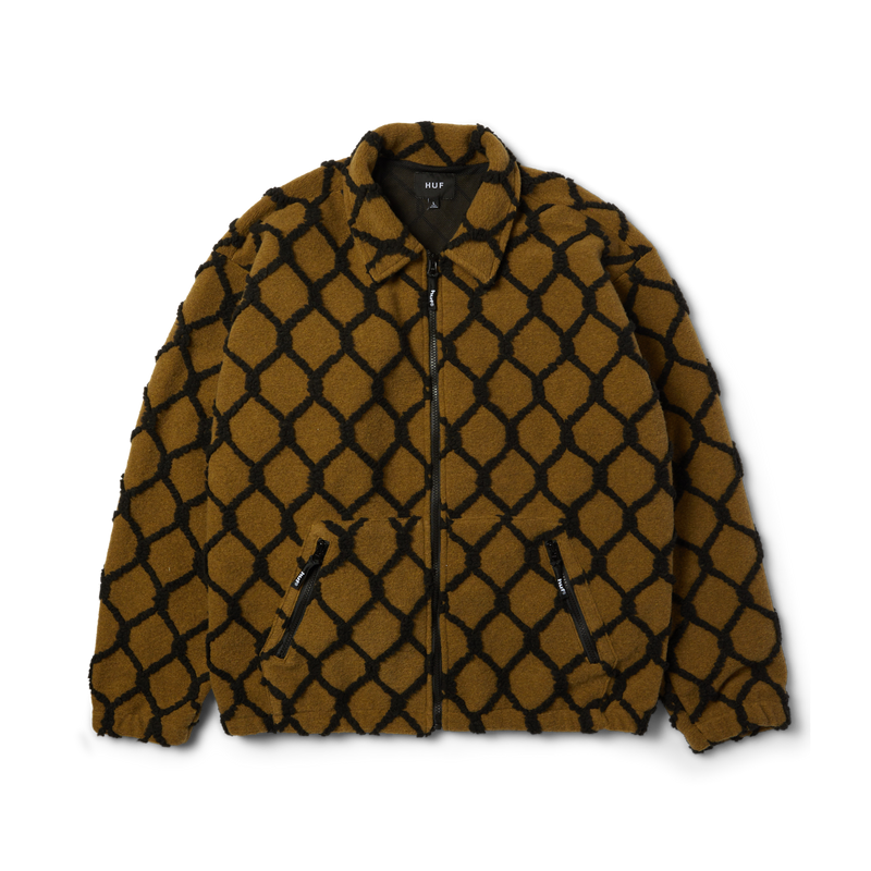 HUF Breakthrough High Pile Jacket black/multi fleece jas met graphic design en ritssluiting