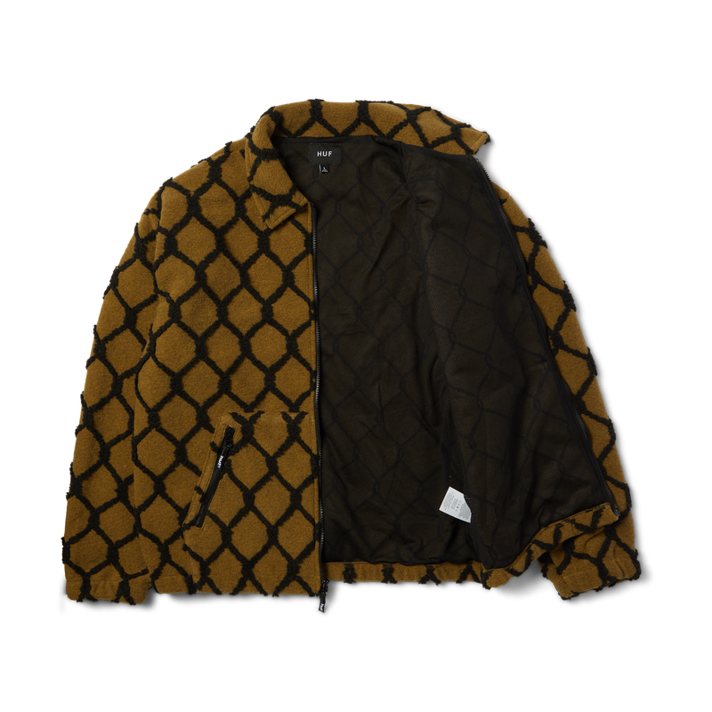 HUF Breakthrough High Pile Jacket black/multi fleece jas met graphic design en ritssluiting