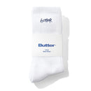 Butter Goods 3-Pack Basic Socks in White, drie paar acryl ankle socks met geborduurd Butter Goods logo op de zijkant in wit, verkrijgbaar bij Revert 95 Haarlem