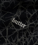 Butter Goods Thorn Camo Waffle Zip-Thru Hoodie in Black, productfoto 2 van 3