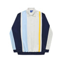 Hélas Caps Carlito Sweat Polo Multico met retro polo kraag, knoopsluiting en kleurblokken, verkrijgbaar bij Revert 95 Haarlem