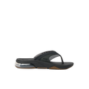 Reef Fanning+ heren slipper in Black Gum met REEFlex EVA voetbed, memory foam riem, 360-graden luchtbel en ingebouwde flesopener, verkrijgbaar bij Revert 95 Haarlem