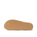 Reef Vista Ivy dames slipper in Golden Hour met PVC-vrij vegan leather twee-band upper, metalen logo detail en gecushioned voetbed, verkrijgbaar bij Revert 95 Haarlem