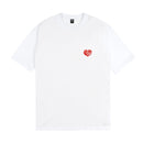 Magenta Skateboards Love Heart Tee in White, 100% katoen regular fit T-shirt met Love Heart graphic van Soy Panday Plant logo gecombineerd met hartmotief onderdeel van de Magenta Love lijn, verkrijgbaar bij Revert 95 Haarlem
