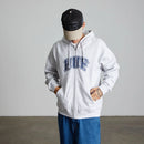 HUF Classic Arch Full-Zip Hoodie in de kleur Heather Grey/Navy, verkrijgbaar bij Revert 95 Haarlem