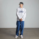 HUF Classic Arch Full-Zip Hoodie in de kleur Heather Grey/Navy, verkrijgbaar bij Revert 95 Haarlem