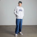 HUF Classic Arch Full-Zip Hoodie in de kleur Heather Grey/Navy, verkrijgbaar bij Revert 95 Haarlem