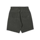 HUF Cromer Short in Frost Gray, baggy denim short van 100% cotton twill met geborduurd HUF logo op het muntzakje en Custom Cromer label, verkrijgbaar bij Revert 95 Haarlem