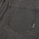 HUF Cromer Short in Frost Gray, baggy denim short van 100% cotton twill met geborduurd HUF logo op het muntzakje en Custom Cromer label, verkrijgbaar bij Revert 95 Haarlem